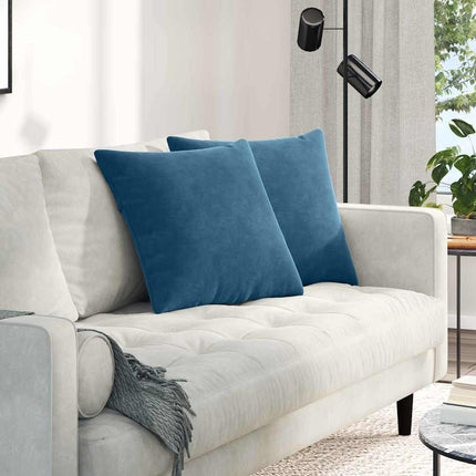 Sofa Kussens 2 Stuks 50 X 30 Cm Cordstof Blauw