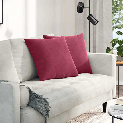 Sofa Kussens 2 Stuks 60 X 40 Cm Cordstof Wijnrood