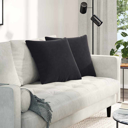 Sofa Kussens 2 Stuks 60 X 40 Cm Cordstof Zwart
