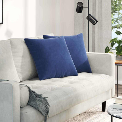 Sofa Kussens 2 Stuks 60 X 40 Cm Cordstof Politieblauw