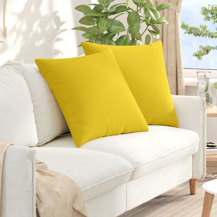 Sofa Kussens 2 Pcs 50 X 30 Cm Stof Lichtgeel