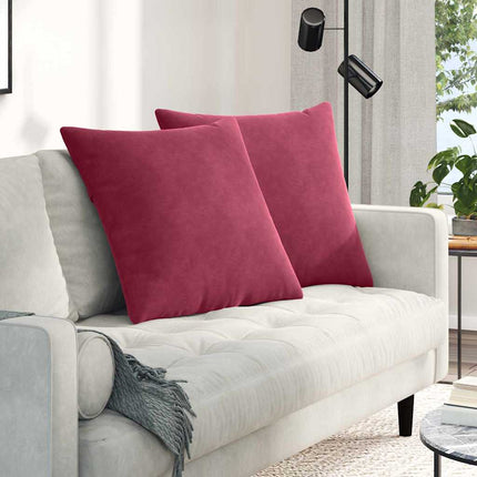 Sofa Kussens 2 Stuks 60 X 40 Cm Cordstof Wijnrood