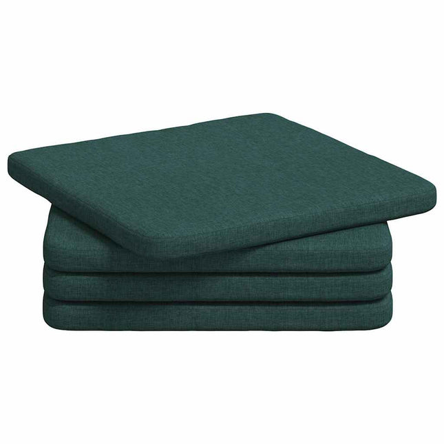 Zitkussens 4 Pcs Donkergroen 40 X 40 X 3 Cm Stof