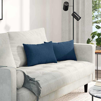Sofa Kussens 2 Pcs 50 X 30 Cm Stof Blauw