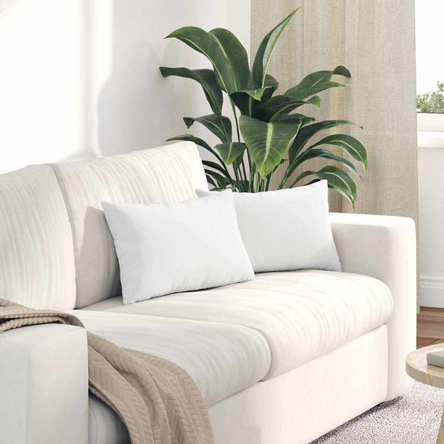 Sofa Kussens 2 Pcs 50 X 30 Cm Stof Wit