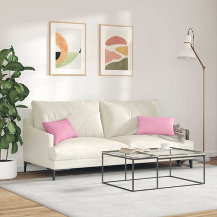 Sofa Kussens 2 Pcs 50 X 30 Cm Stof Roze