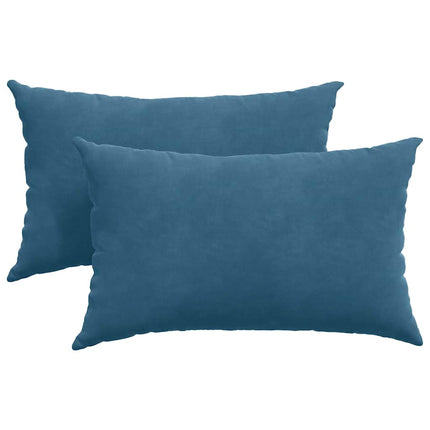 Sofa Kussens 2 Stuks 50 X 30 Cm Cordstof Blauw