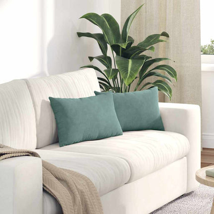 Sofa Kussens 2 Stuks 60 X 40 Cm Cordstof Zeegroen