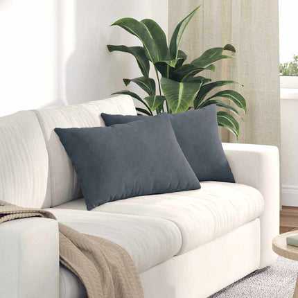 Sofa Kussens 2 Stuks 80 X 40 Cm Cordstof Donkergrijs