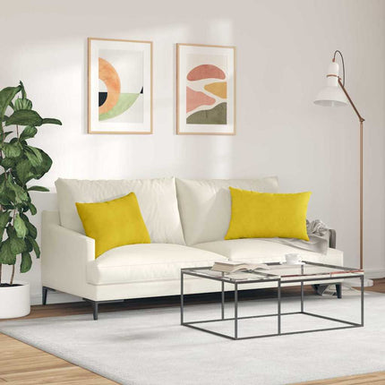 Sofa Kussens 2 Stuks 60 X 40 Cm Cordstof Geel