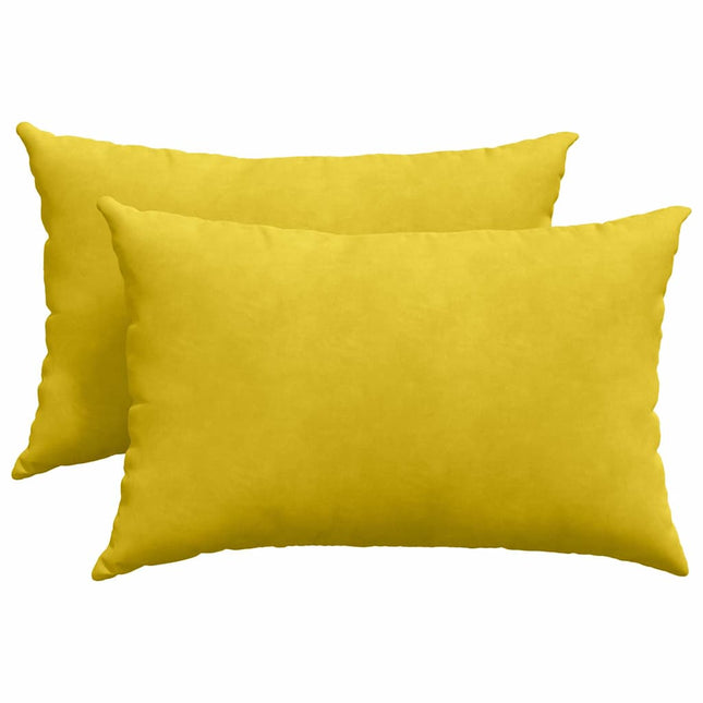 Sofa Kussens 2 Stuks 60 X 40 Cm Cordstof Geel