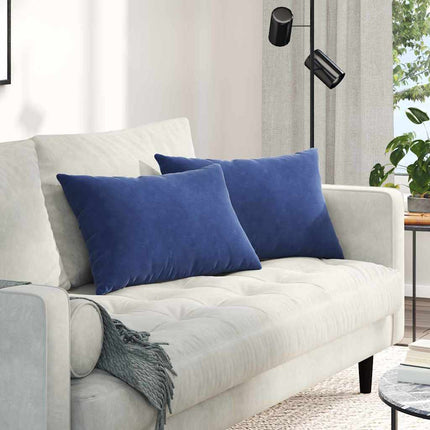 Sofa Kussens 2 Stuks 60 X 40 Cm Cordstof Politieblauw