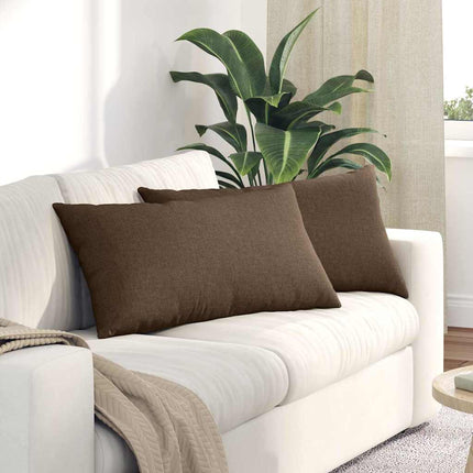 Sofa Kussens 2 Pcs 50 X 30 Cm Stof Bruin