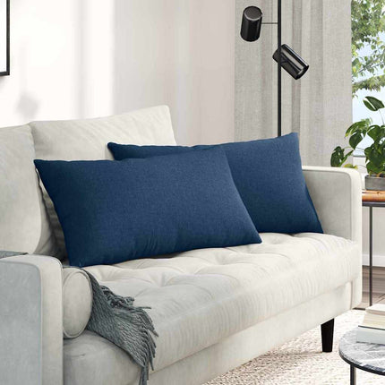 Sofa Kussens 2 Pcs 50 X 30 Cm Stof Blauw
