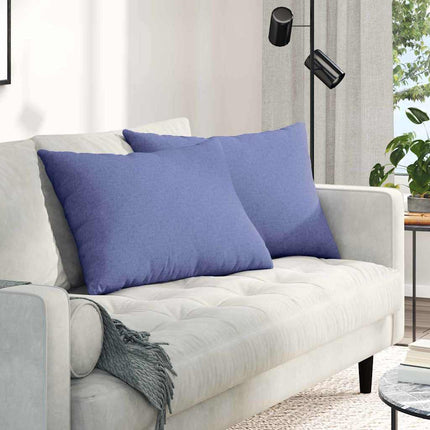 Sofa Kussens 2 Pcs 50 X 30 Cm Stof Jeans Blauw