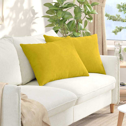 Sofa Kussens 2 Stuks 60 X 40 Cm Cordstof Geel