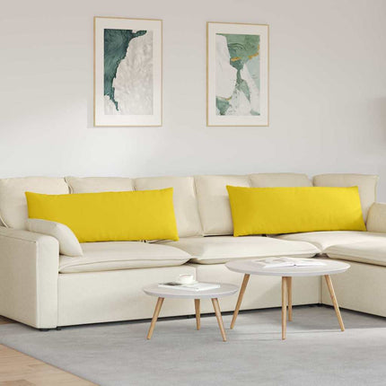 Sofa Kussens 2 Pcs 50 X 30 Cm Stof Lichtgeel