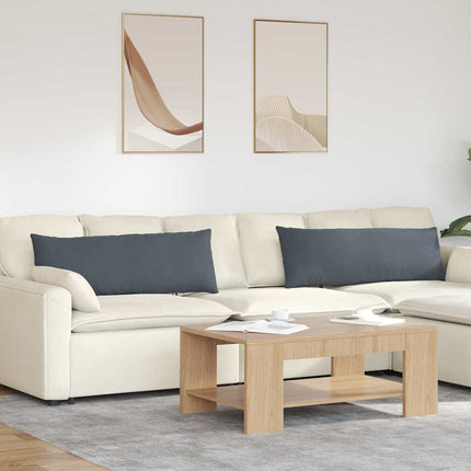 Sofa Kussens 2 Stuks 80 X 40 Cm Cordstof Donkergrijs