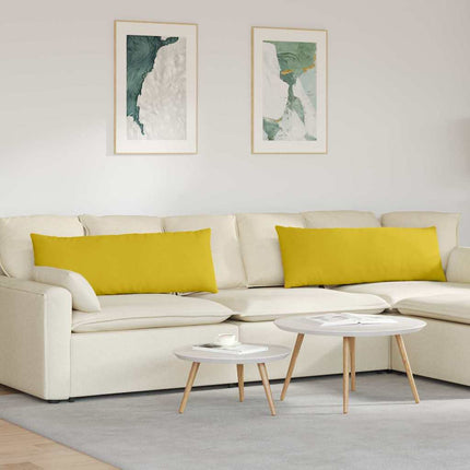 Sofa Kussens 2 Stuks 60 X 40 Cm Cordstof Geel
