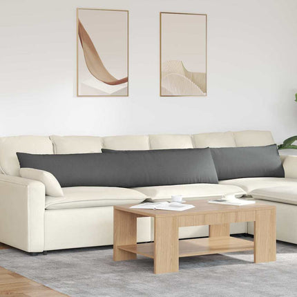 Sofa Kussens 2 Pcs 50 X 30 Cm Stof Donkergrijs