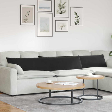 Sofa Kussens 2 Stuks 60 X 40 Cm Cordstof Zwart