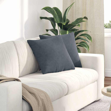 Sofa Kussens 2 Stuks 80 X 40 Cm Cordstof Donkergrijs