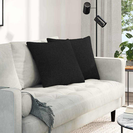 Sofa Kussens 2 Pcs 50 X 30 Cm Stof Zwart