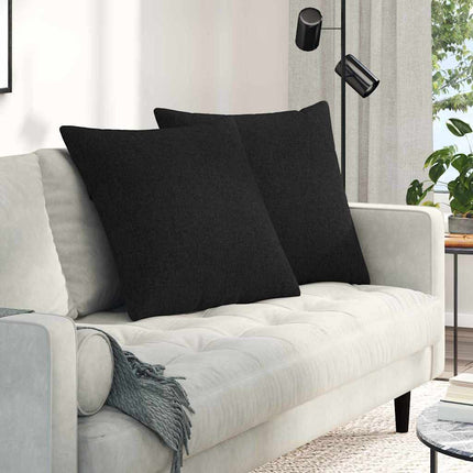 Sofa Kussens 2 Pcs 50 X 30 Cm Stof Zwart