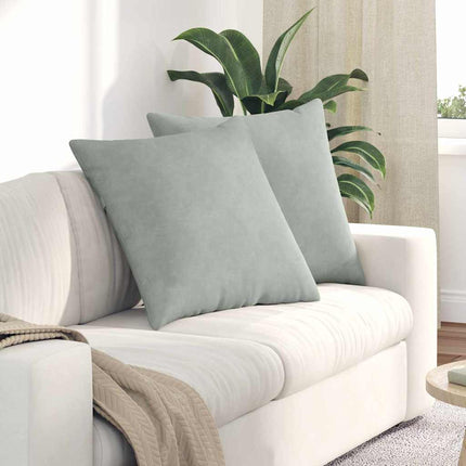 Sofa Kussens 2 Stuks 80 X 40 Cm Cordstof Lichtgrijs