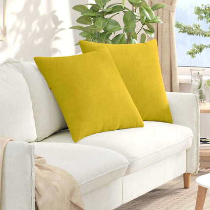 Sofa Kussens 2 Stuks 60 X 40 Cm Cordstof Geel