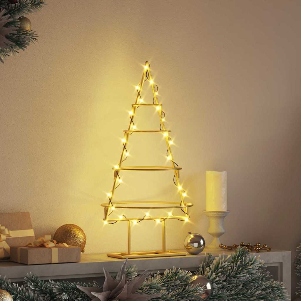 Metalen kerstboom met standaard Goud 60 cm Poedergecoat staal