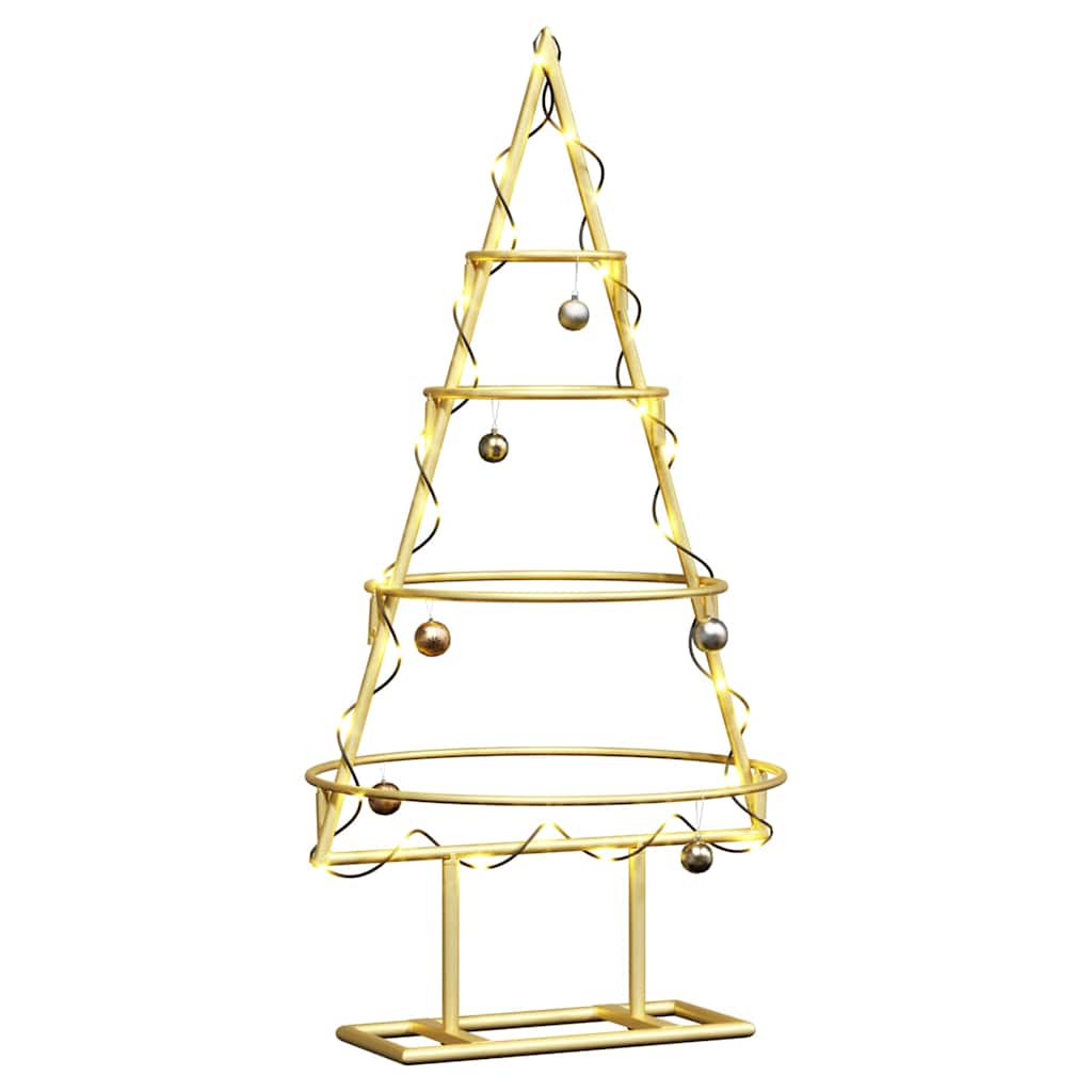 Metalen kerstboom met standaard Goud 60 cm Poedergecoat staal