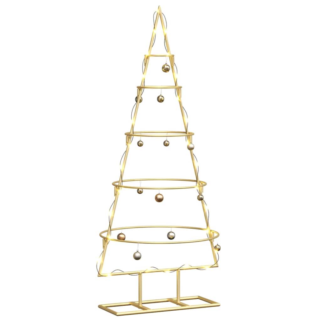 Metalen kerstboom met standaard Goud 90 cm Poedergecoat staal