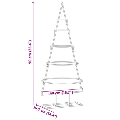 Metalen kerstboom met standaard Goud 90 cm Poedergecoat staal