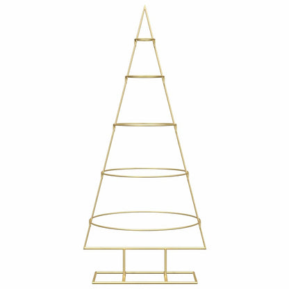 Metalen kerstboom met standaard Goud 125 cm Poedergecoat staal