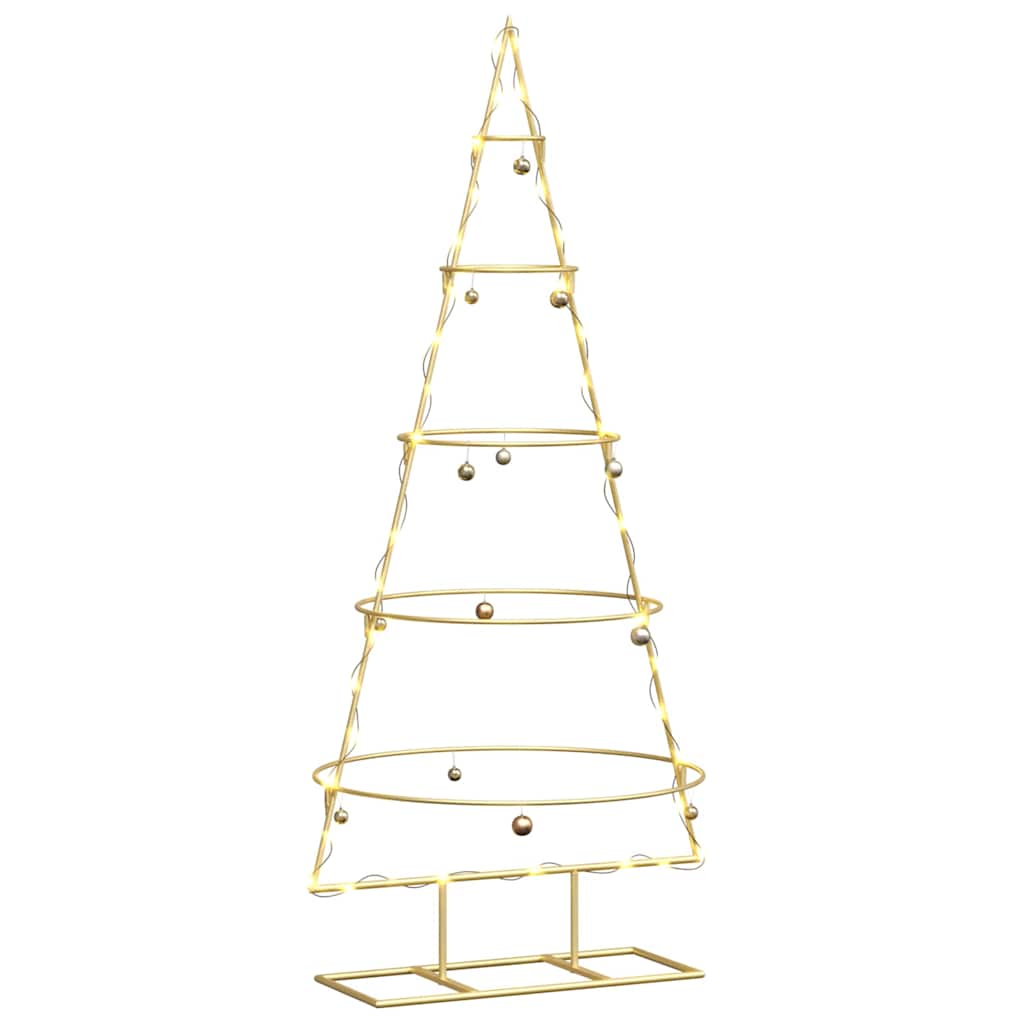 Metalen kerstboom met standaard Goud 125 cm Poedergecoat staal
