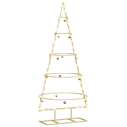 Metalen kerstboom met standaard Goud 125 cm Poedergecoat staal