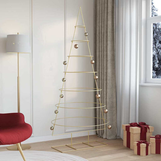 Metalen kerstboom met standaard Goud 210 cm Poedergecoat staal