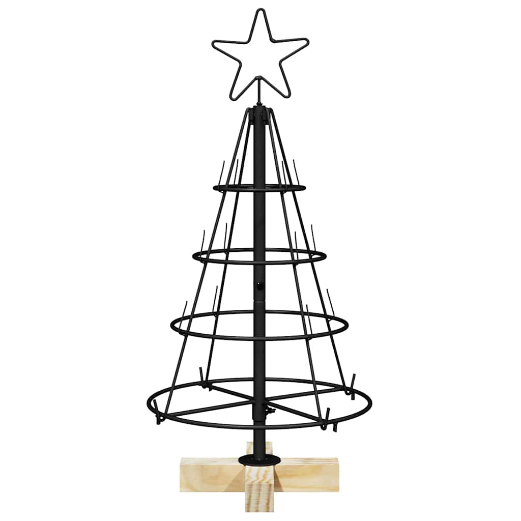 Kerst Cone Boom met standaard Zwart 60 cm Staal