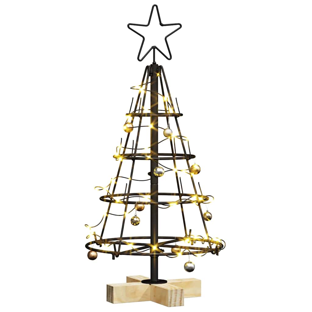 Kerst Cone Boom met standaard Zwart 60 cm Staal