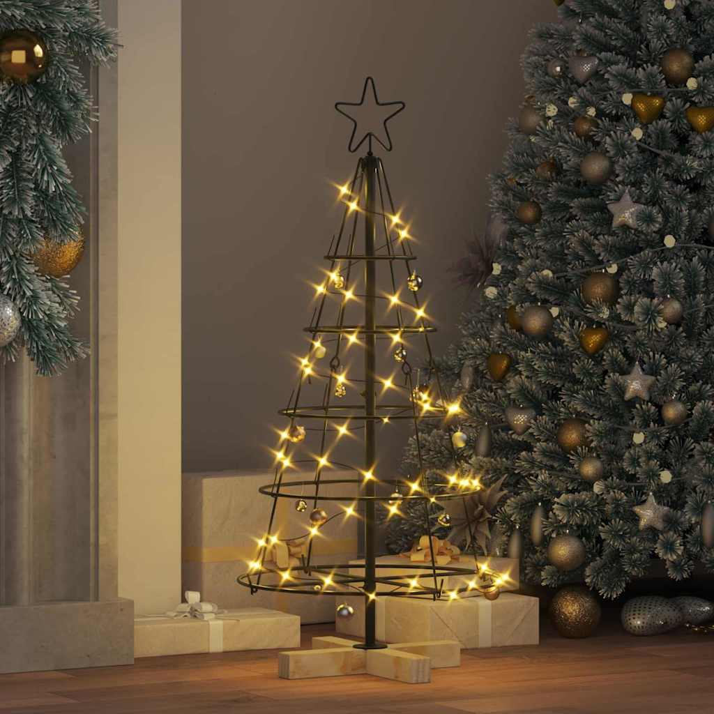 Kerst Cone Boom met standaard Zwart 90 cm Staal