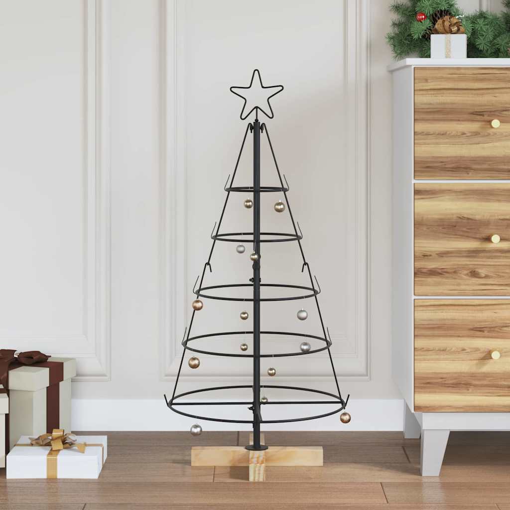 Kerst Cone Boom met standaard Zwart 90 cm Staal