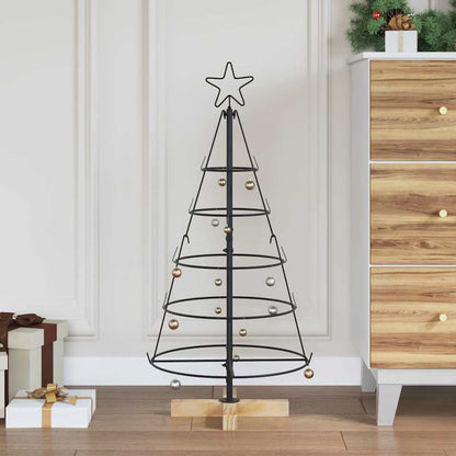 Kerst Cone Boom met standaard Zwart 90 cm Staal