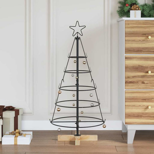 Kerst Cone Boom met standaard Zwart 90 cm Staal