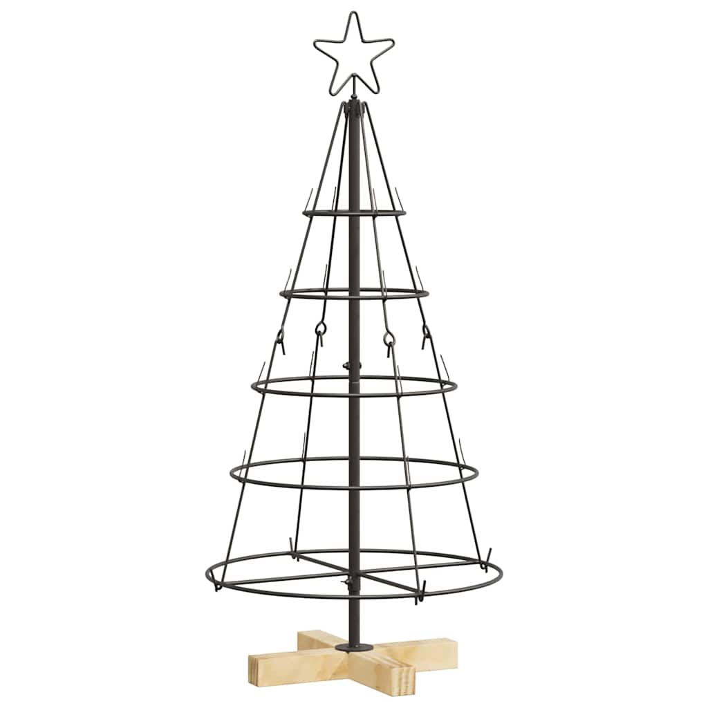 Kerst Cone Boom met standaard Zwart 90 cm Staal