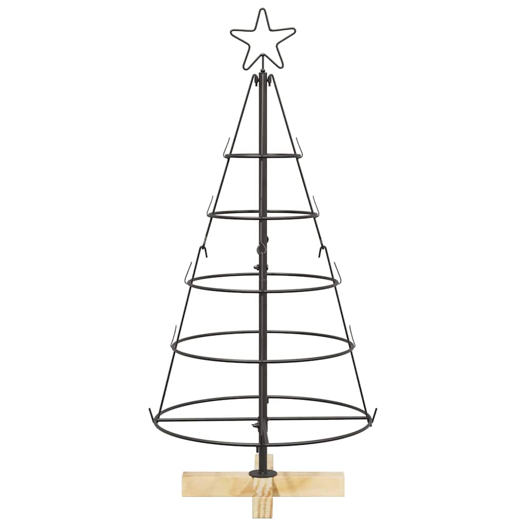 Kerst Cone Boom met standaard Zwart 90 cm Staal