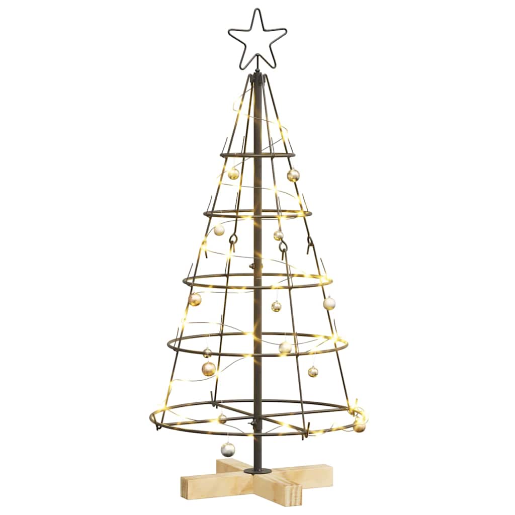 Kerst Cone Boom met standaard Zwart 90 cm Staal