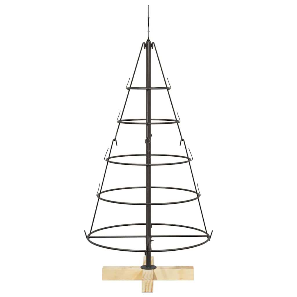 Kerst Cone Boom met standaard Zwart 90 cm Staal