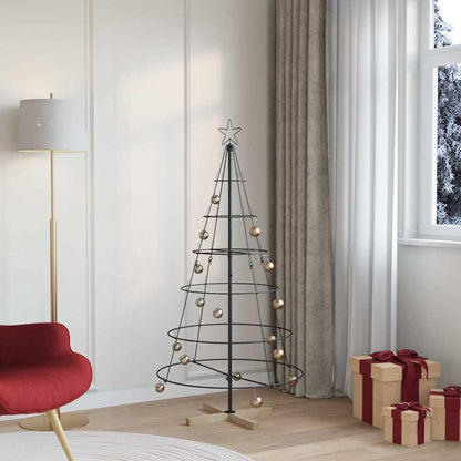 Kerst Cone Boom met standaard Zwart 150 cm Staal