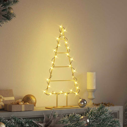 Metalen kerstboom met standaard Goud 60 cm Poedergecoat staal